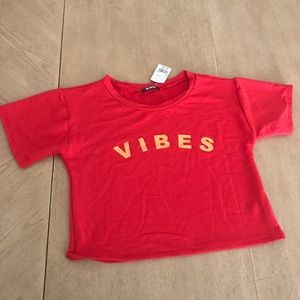 A’GACI Vibes Crew Crop Tee Red Sz L